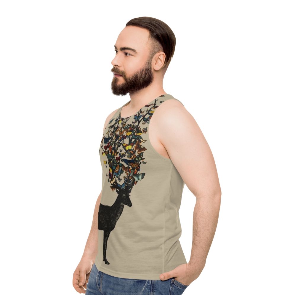 Unisex nature inspired wildlife design tank top - men side