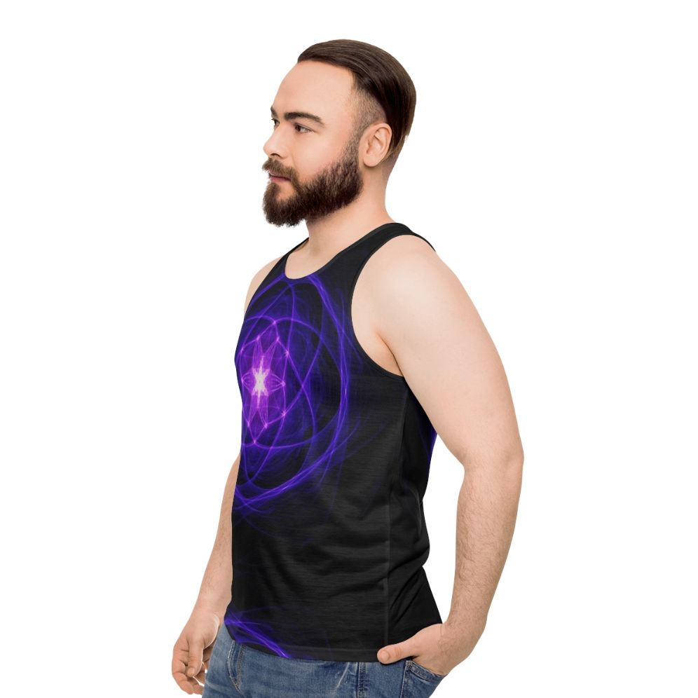 Unisex tank top with sacred geometry and energetic design - men side