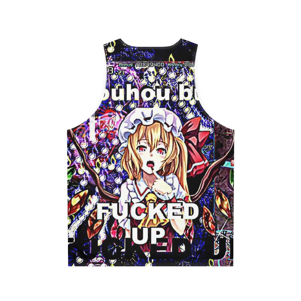 Touhou inspired unisex tank top with a funny, meme-like design - Back