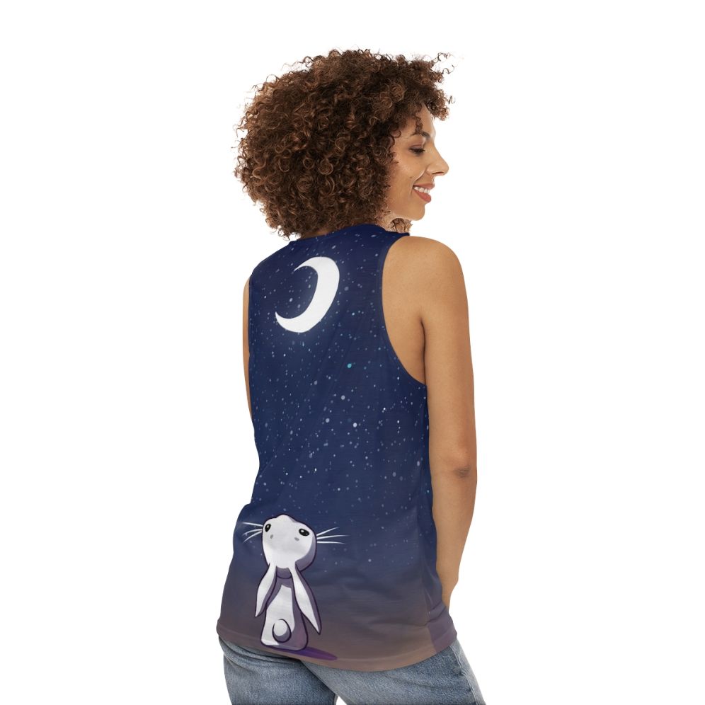 Magical moon bunny unisex fantasy tank top - women back