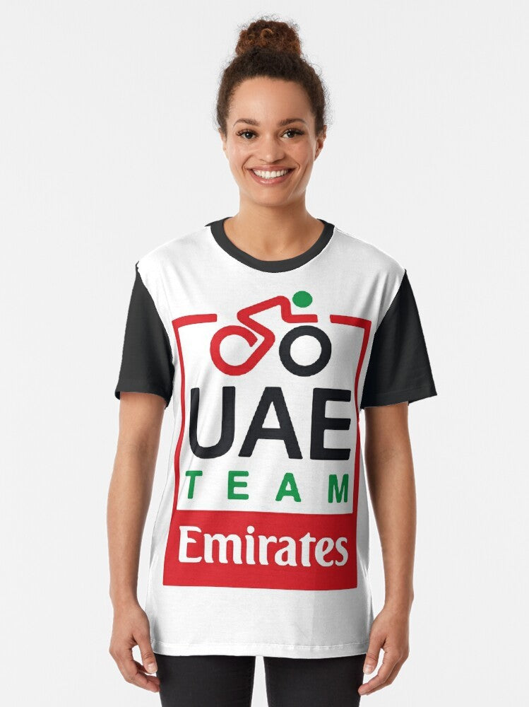 UAE Team Emirates Pro Cycling Graphic T-Shirt featuring Tadej Pogacar - Women