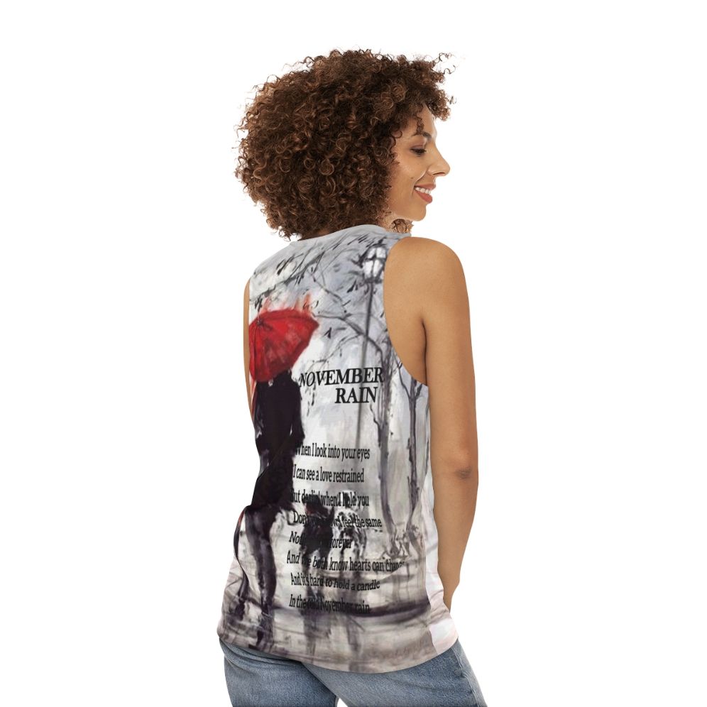 Unisex November Rain Tank Top - women back