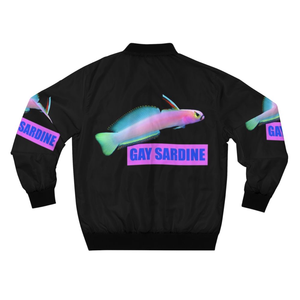 Vintage-inspired bomber jacket with GAY SARDINE 1 graphic - Back