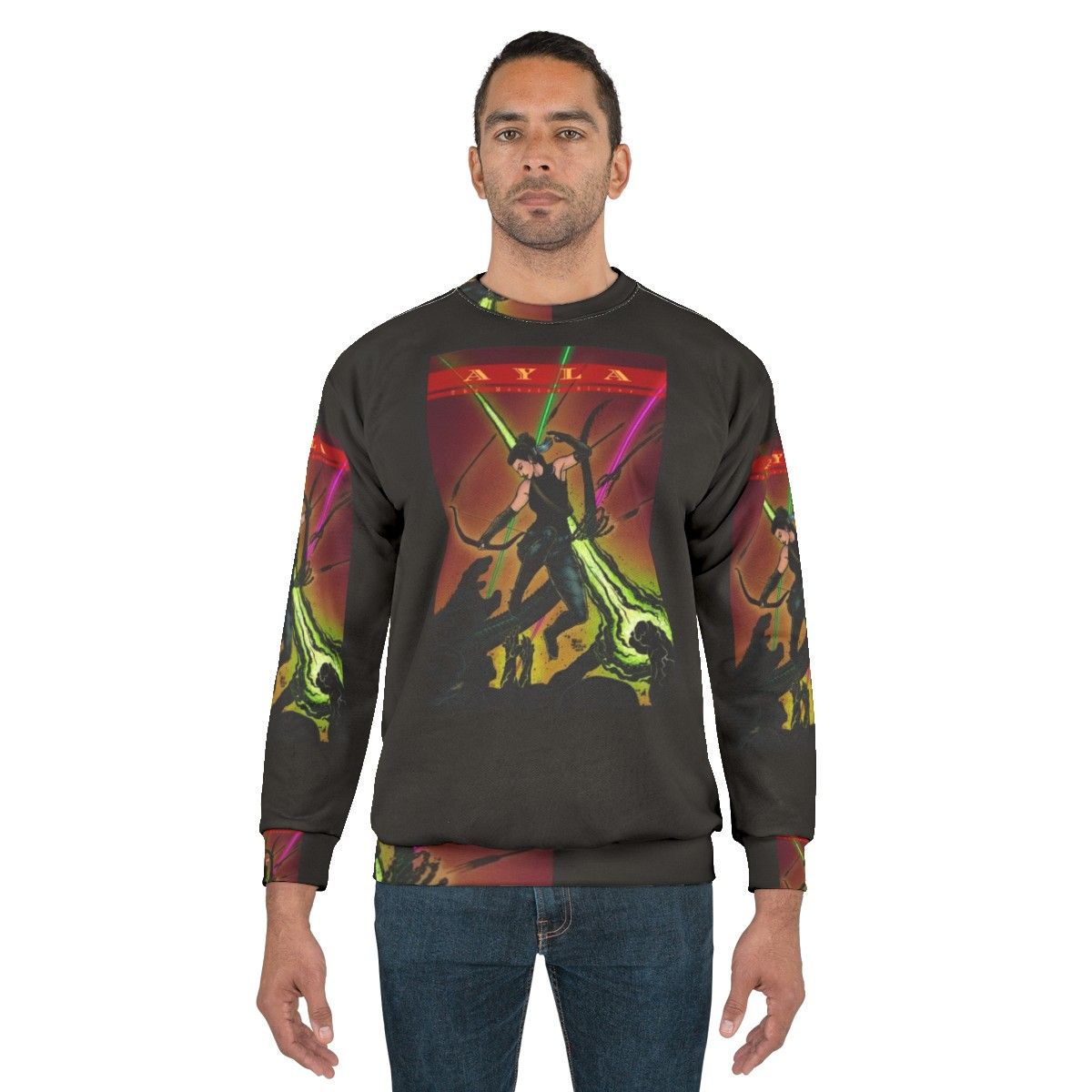 Ayla The Monster Slayer Jumping Into Battle Sweatshirt - men