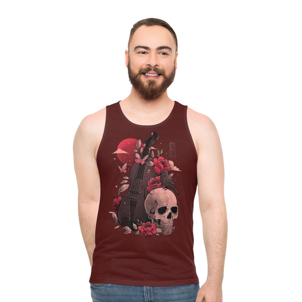 Cello skull tank top for music lovers - men