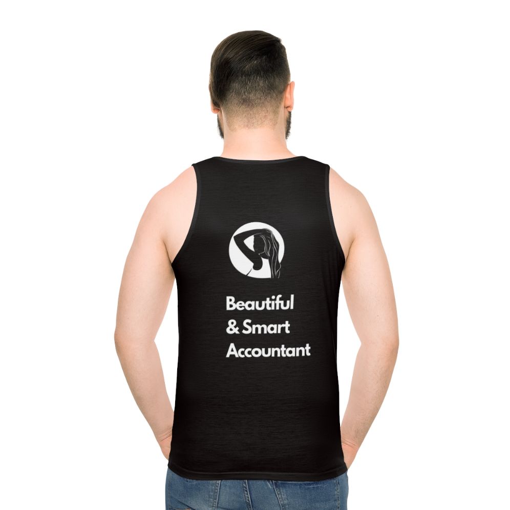 Stylish accountant and auditor unisex tank top - men back