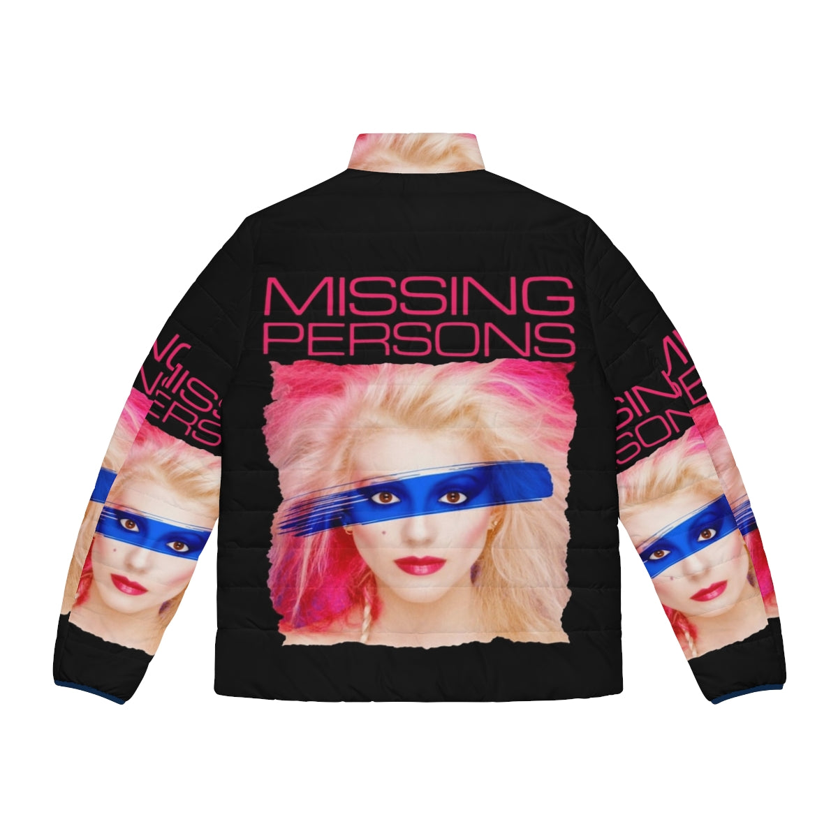 Missing Persons Band 80s New Wave Puffer Jacket - Back