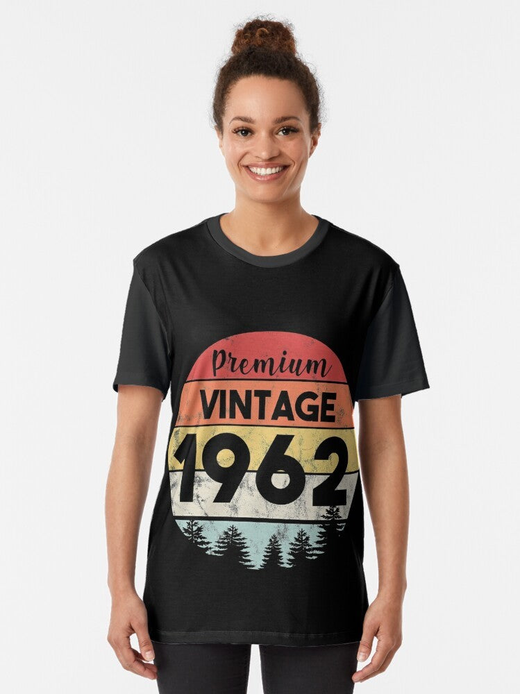 Premium Vintage 1962 Birthday Distressed Graphic T-Shirt - Women