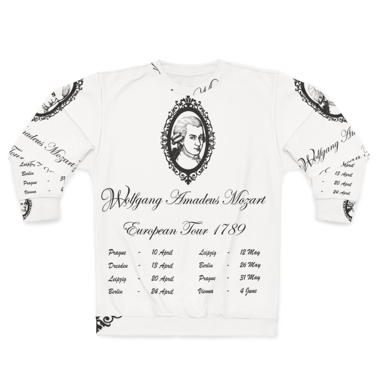 Wolfgang Amadeus Mozart European Tour 1789 Sweatshirt