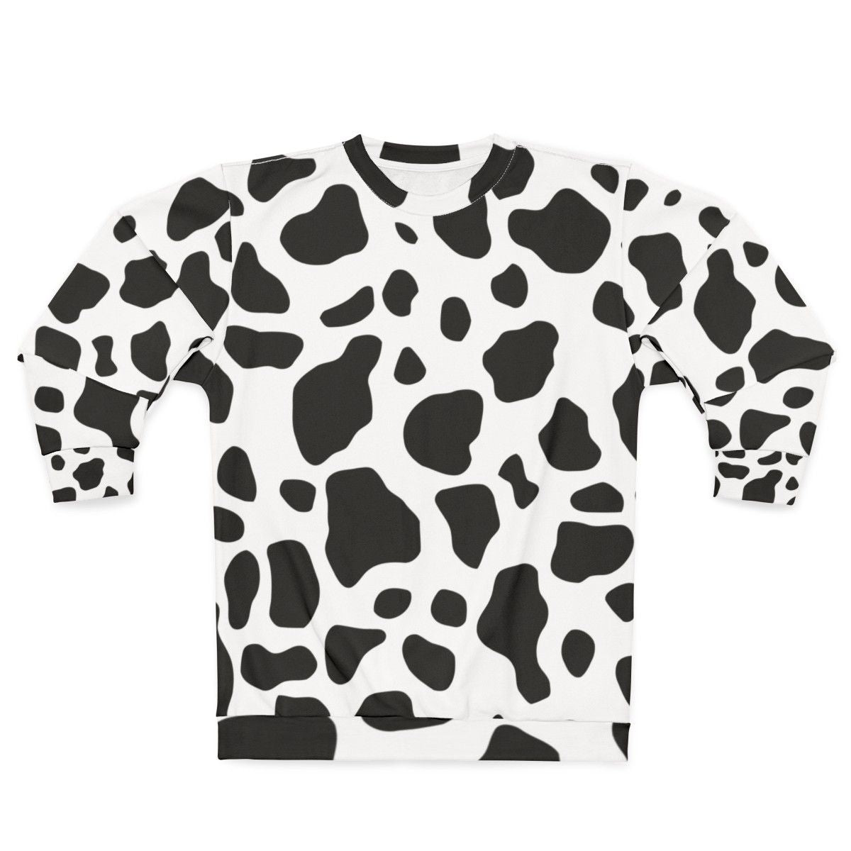 Cow print sweatshirt with a cozy, casual design