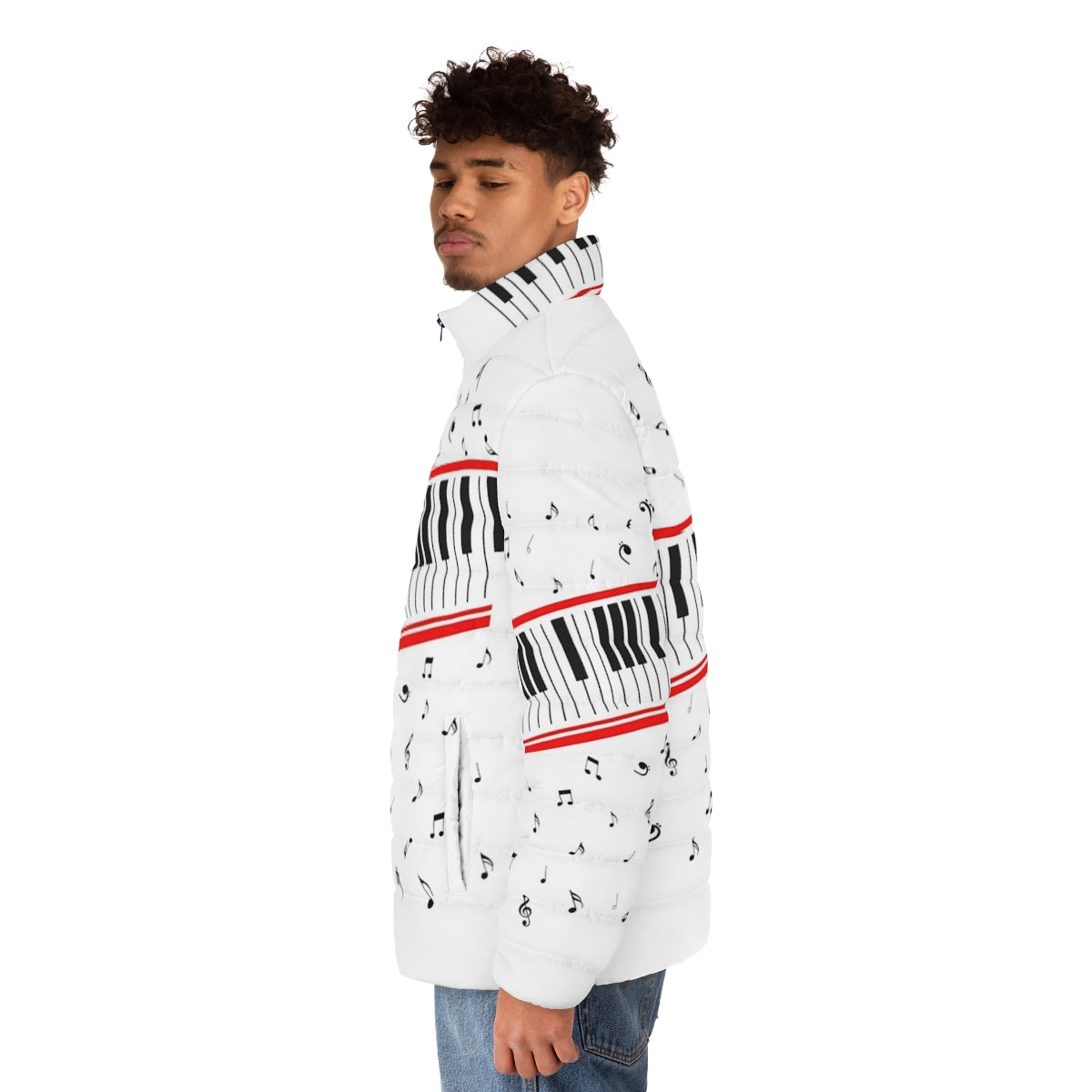 Michael Jackson "Beat It" Piano Puffer Jacket - men side left