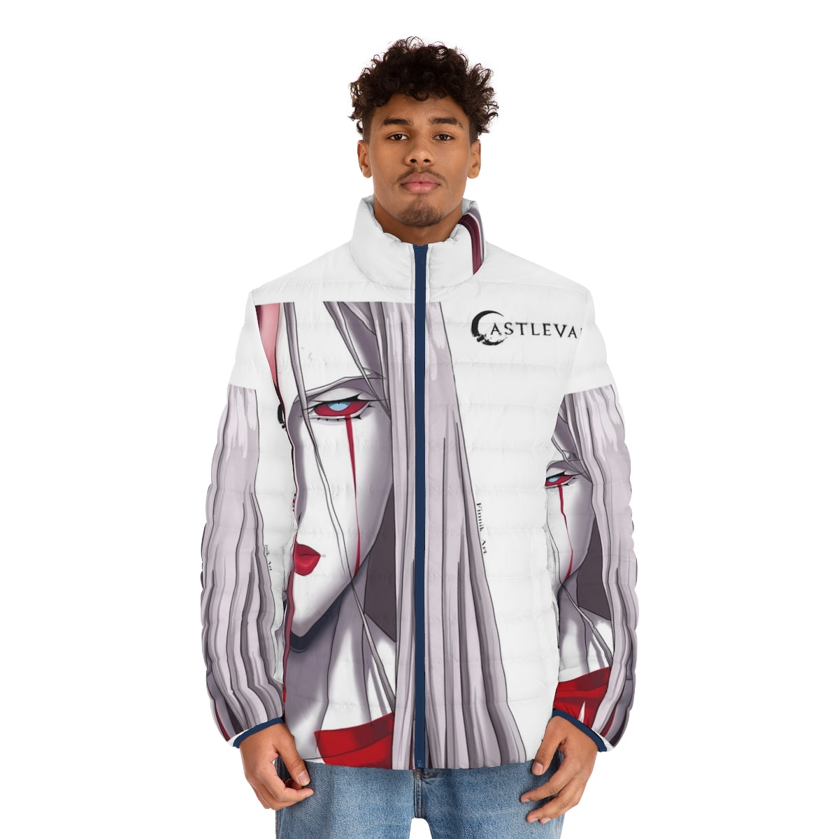 Castlevania Netflix Camilla Puffer Jacket - Anime Inspired Gaming Merchandise with Camilla Character - men front