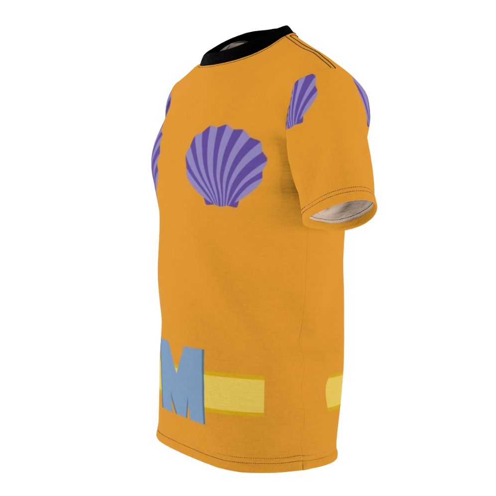 Mermaid Man inspired cartoon t-shirt design featuring the iconic Nickelodeon character from Spongebob Squarepants - men left