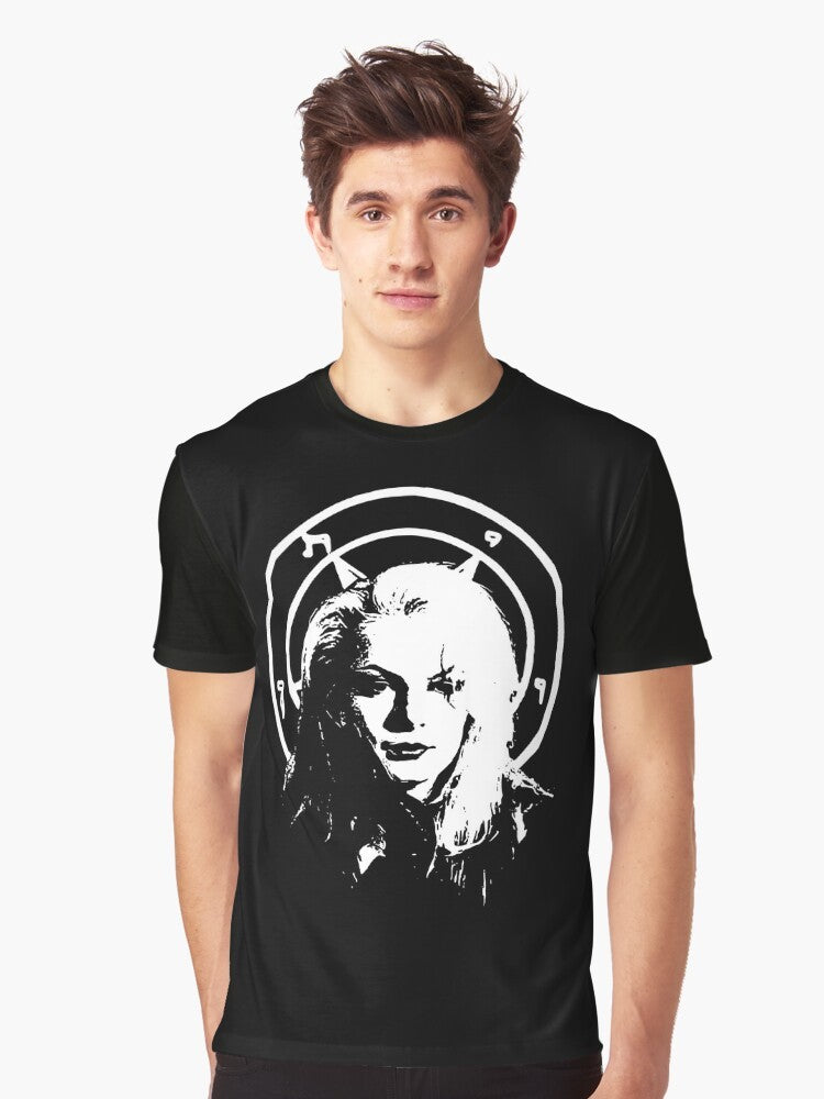 Satanic graphic t-shirt featuring Zeena LaVey, the daughter of Anton LaVey and the Church of Satan - Men