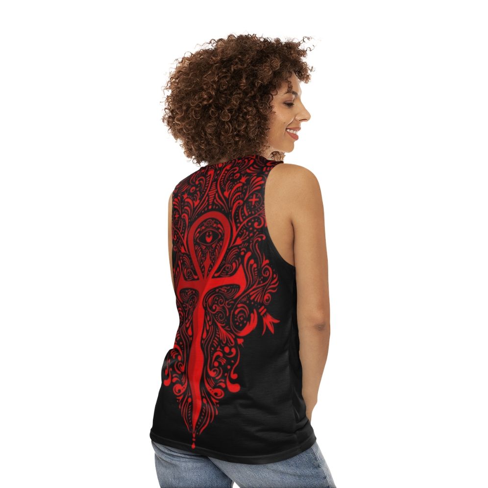 Unisex gothic vampire tank top - women back