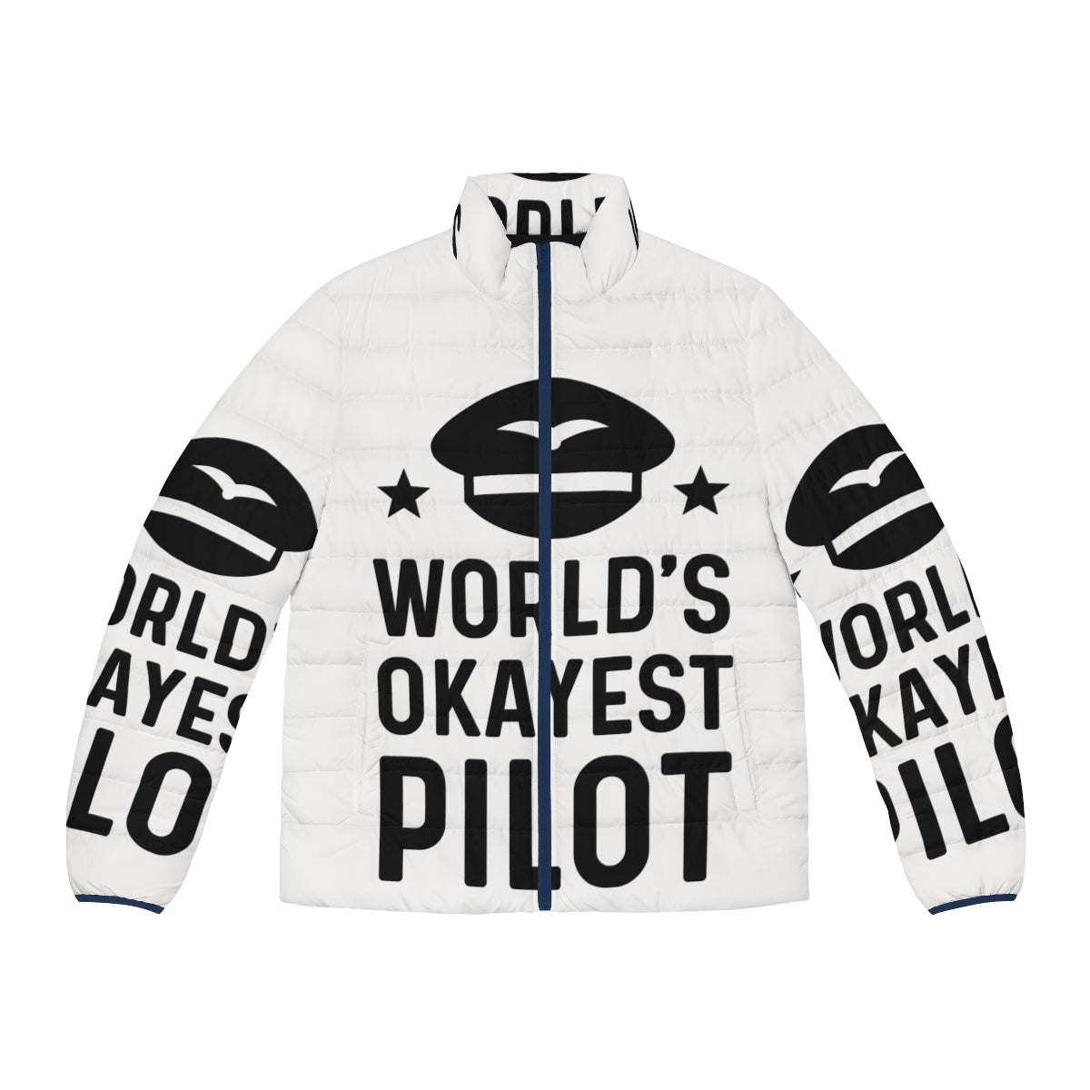 World's Okayest Puffer Jacket featuring an engineer design