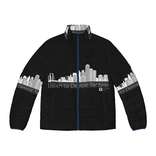 Detroit Techno Puffer Jacket for Music Lovers