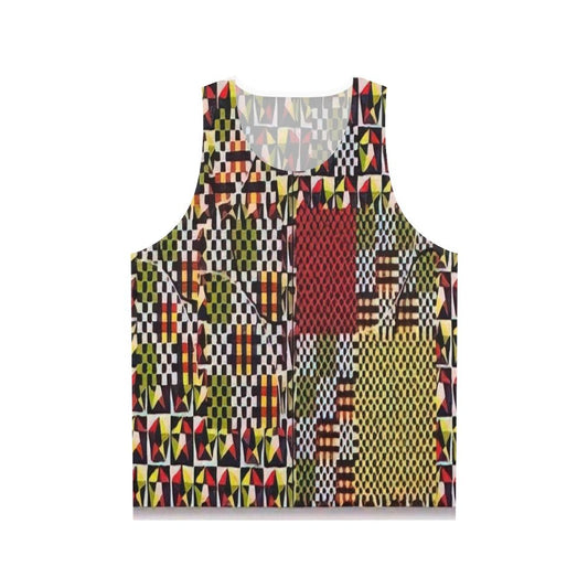 Colorful geometric abstract art tank top with spiritual and nautical design