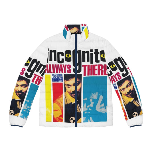 Incognito puffer jacket with retro music inspired design