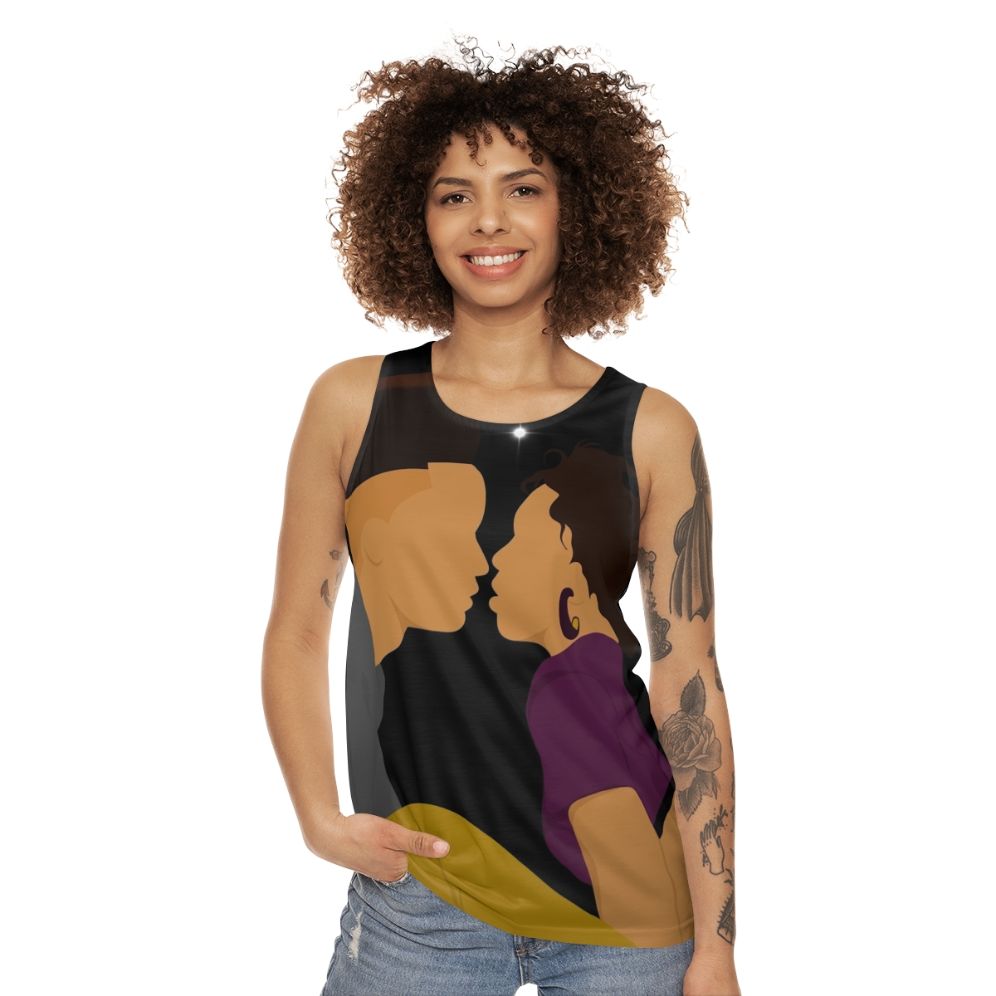 90s fashion unisex tank top with House Party and Eddie Murphy theme - women