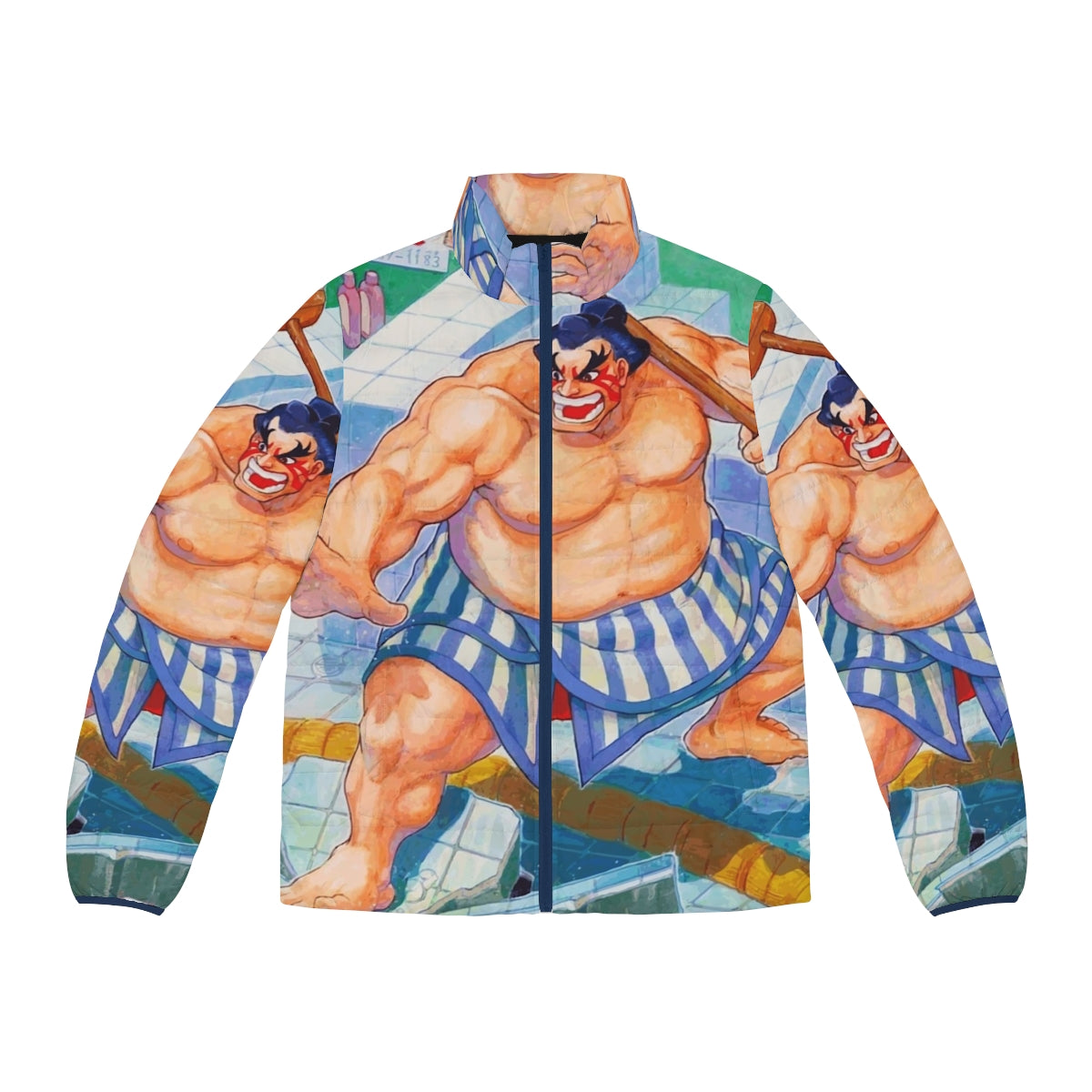 E Honda Puffer Jacket - Retro Street Fighter Video Game Inspired Clothing