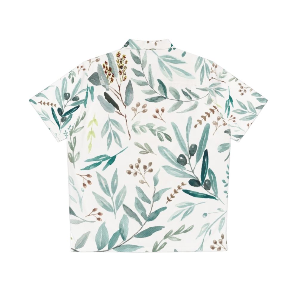 Boho Eucalyptus Leaves Pattern Hawaiian Shirt - Back