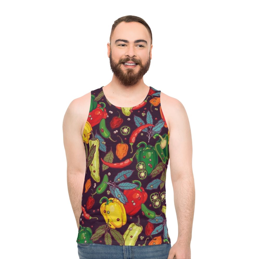 Spicy chili pepper vegetable unisex tank top - men