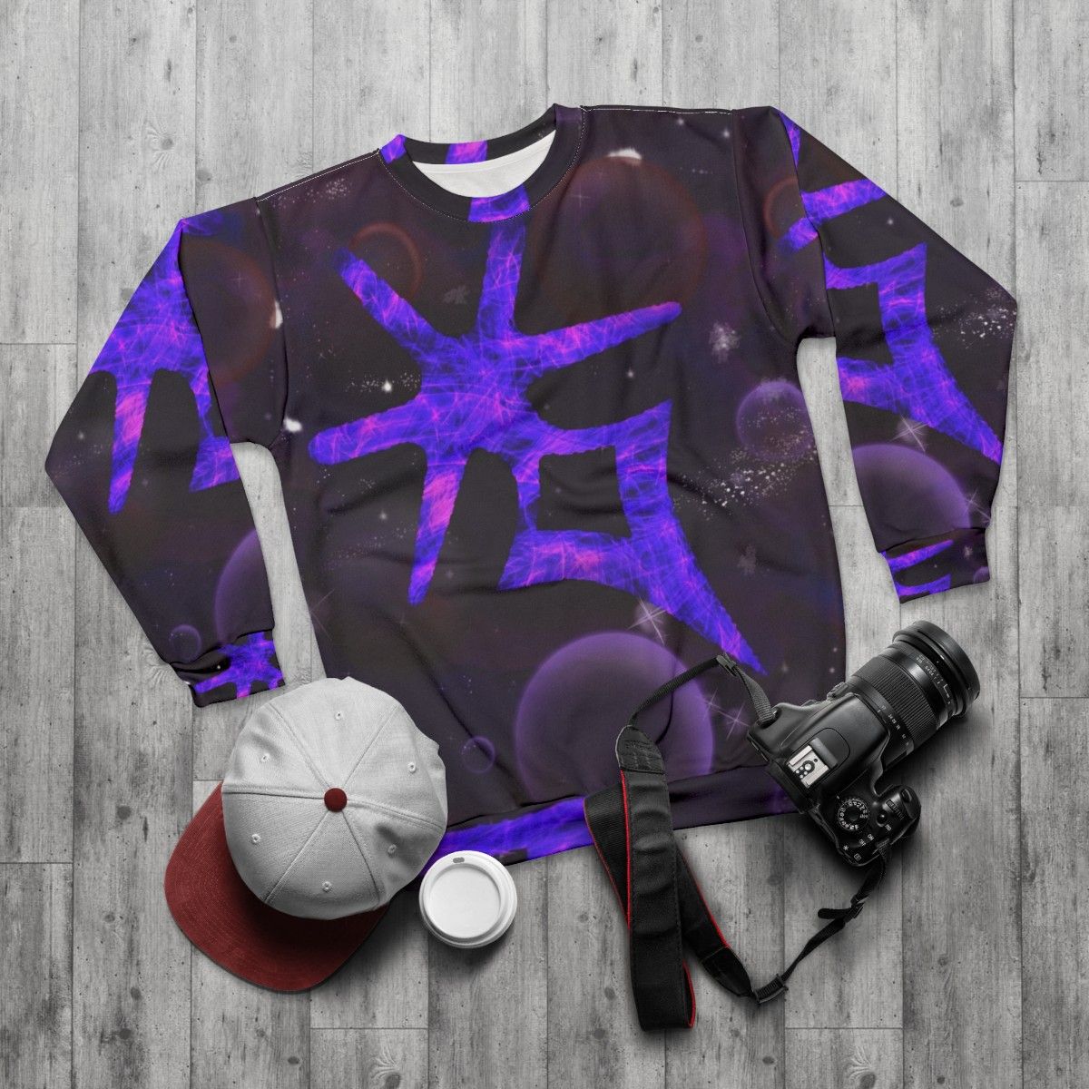 Dark Knight Galaxy Sweatshirt - Fantasy Gaming MMORPG Apparel - flat lay