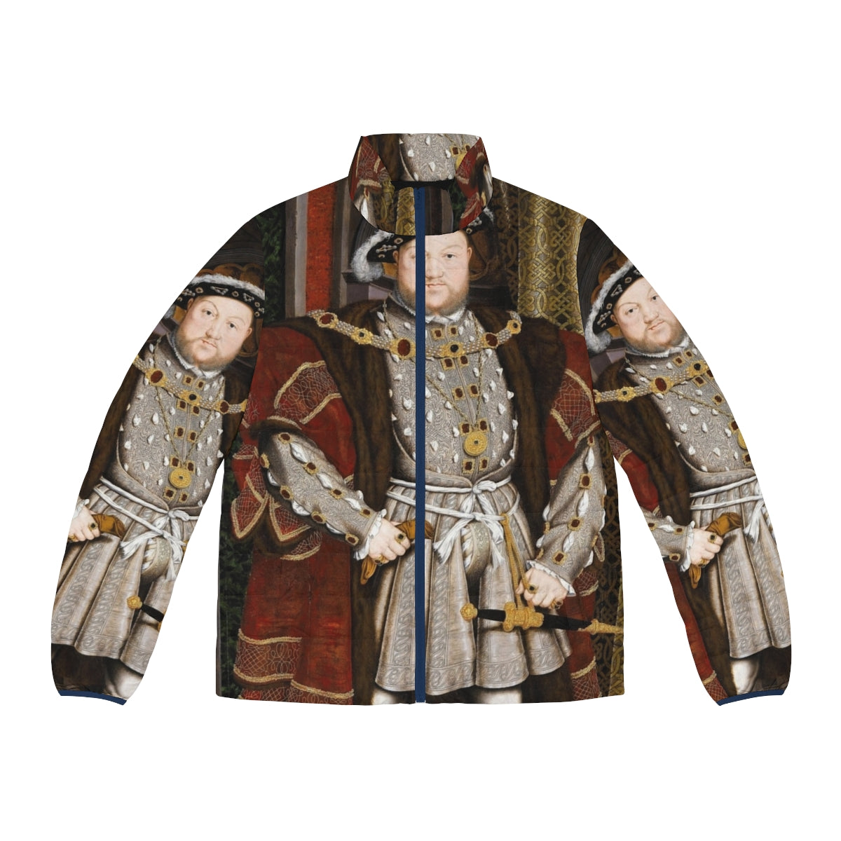 Henry VIII Tudor Dynasty Puffer Jacket with Renaissance Art Inspired Design