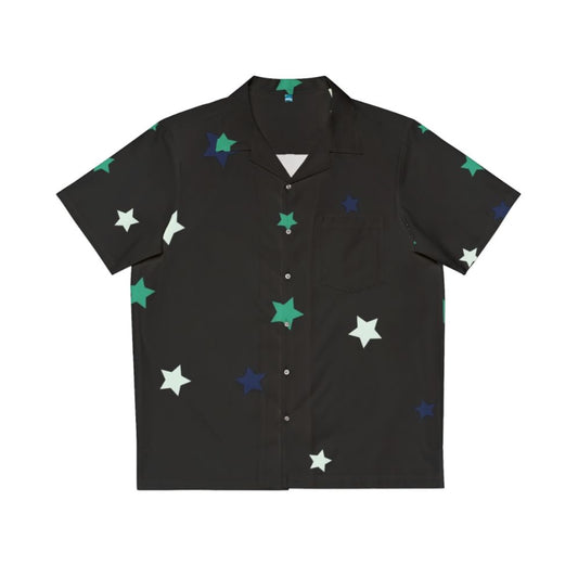 Celestial star pattern Hawaiian shirt with a minimalist galaxy print design