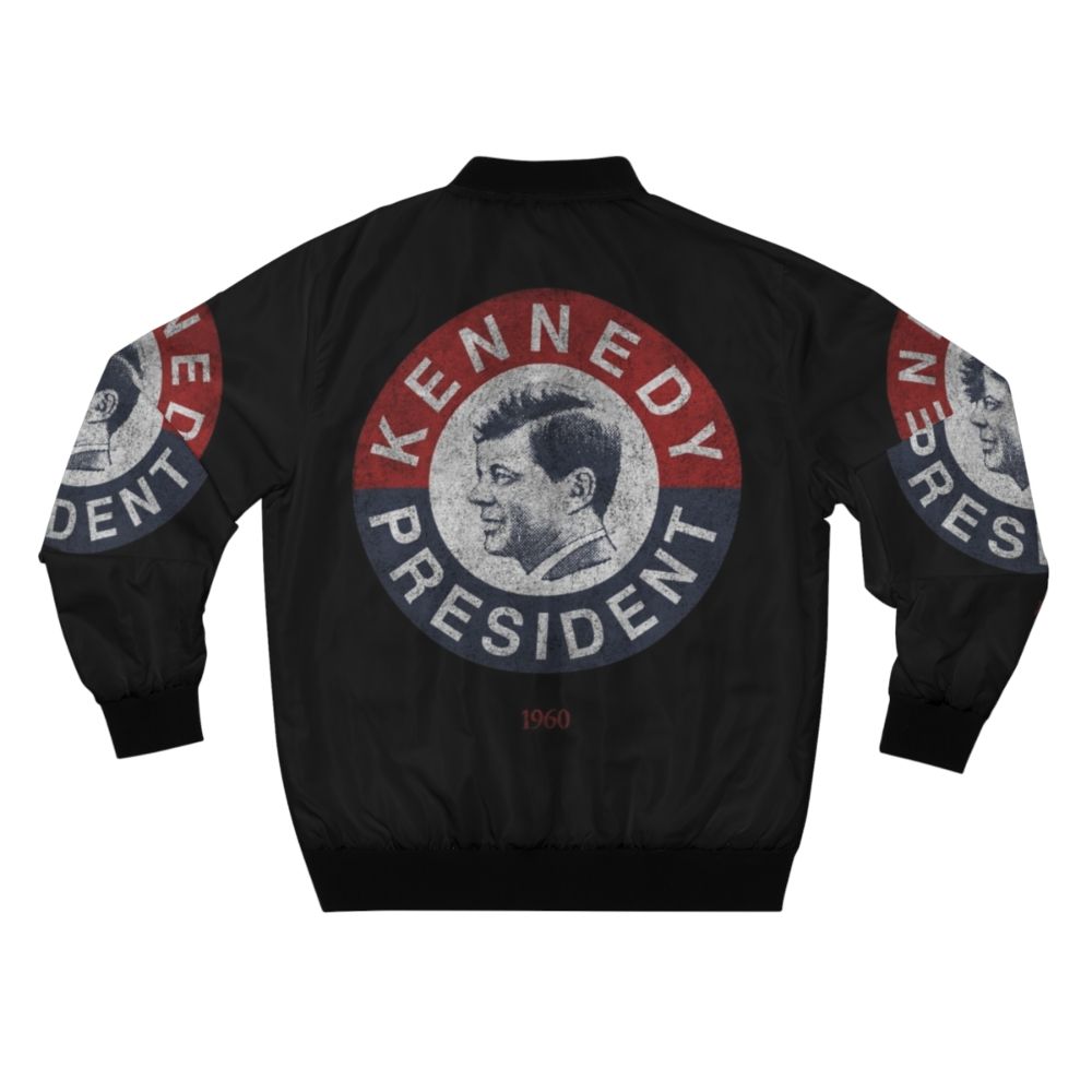 Vintage 1960 Kennedy for President bomber jacket, featuring a retro design with the JFK campaign logo - Back