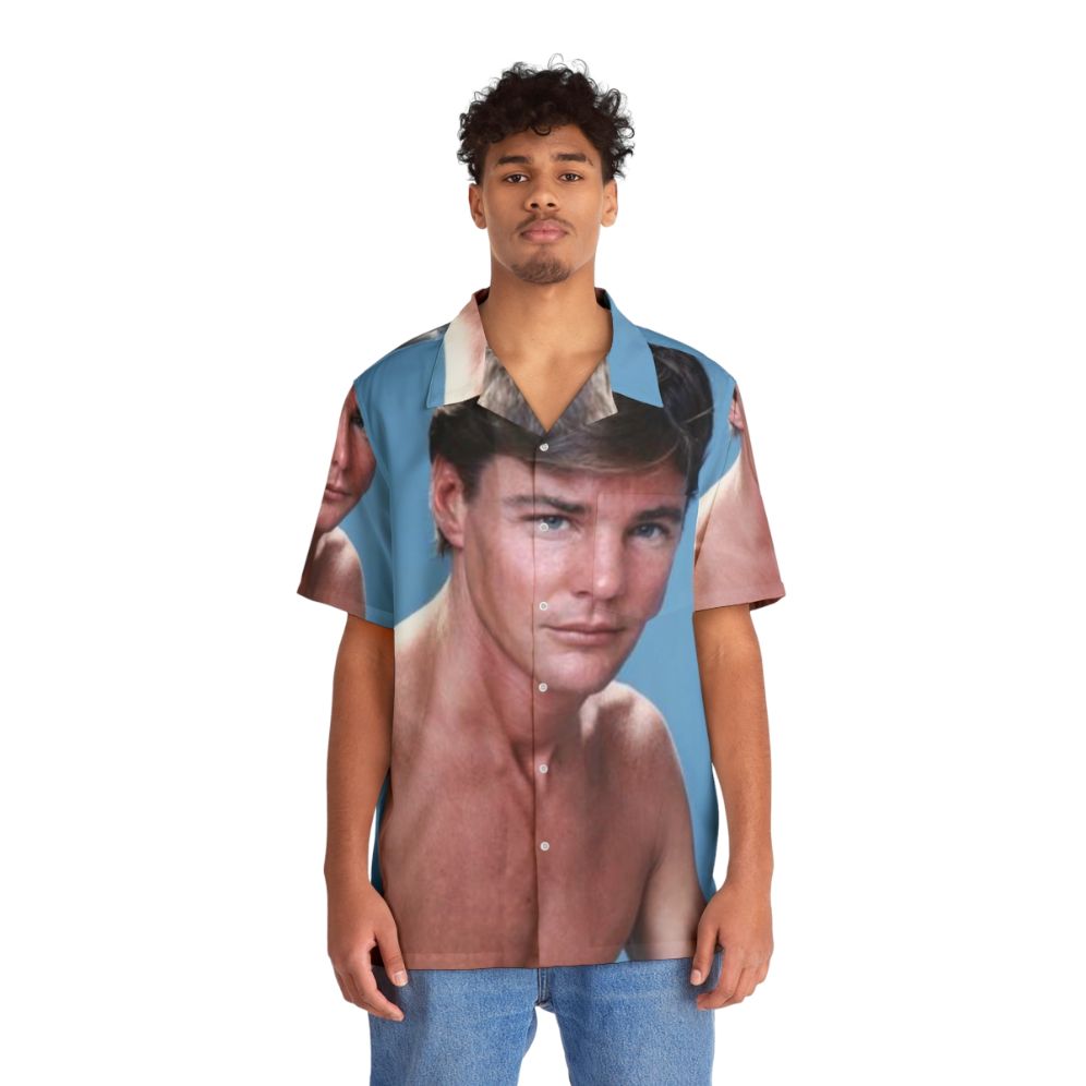 Jan Michael Vincent wearing iconic vintage Hawaiian shirt - People Front