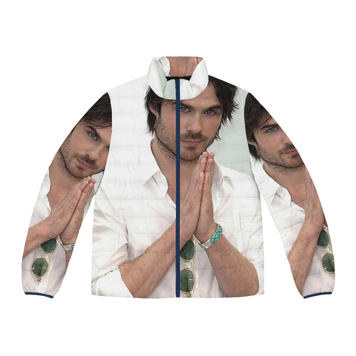 Ian Somerhalder wearing a cozy puffer jacket