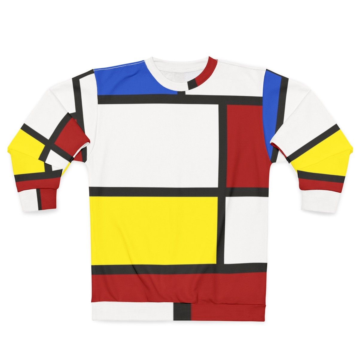 Retro 60s mod style sweatshirt in white, red, and yellow