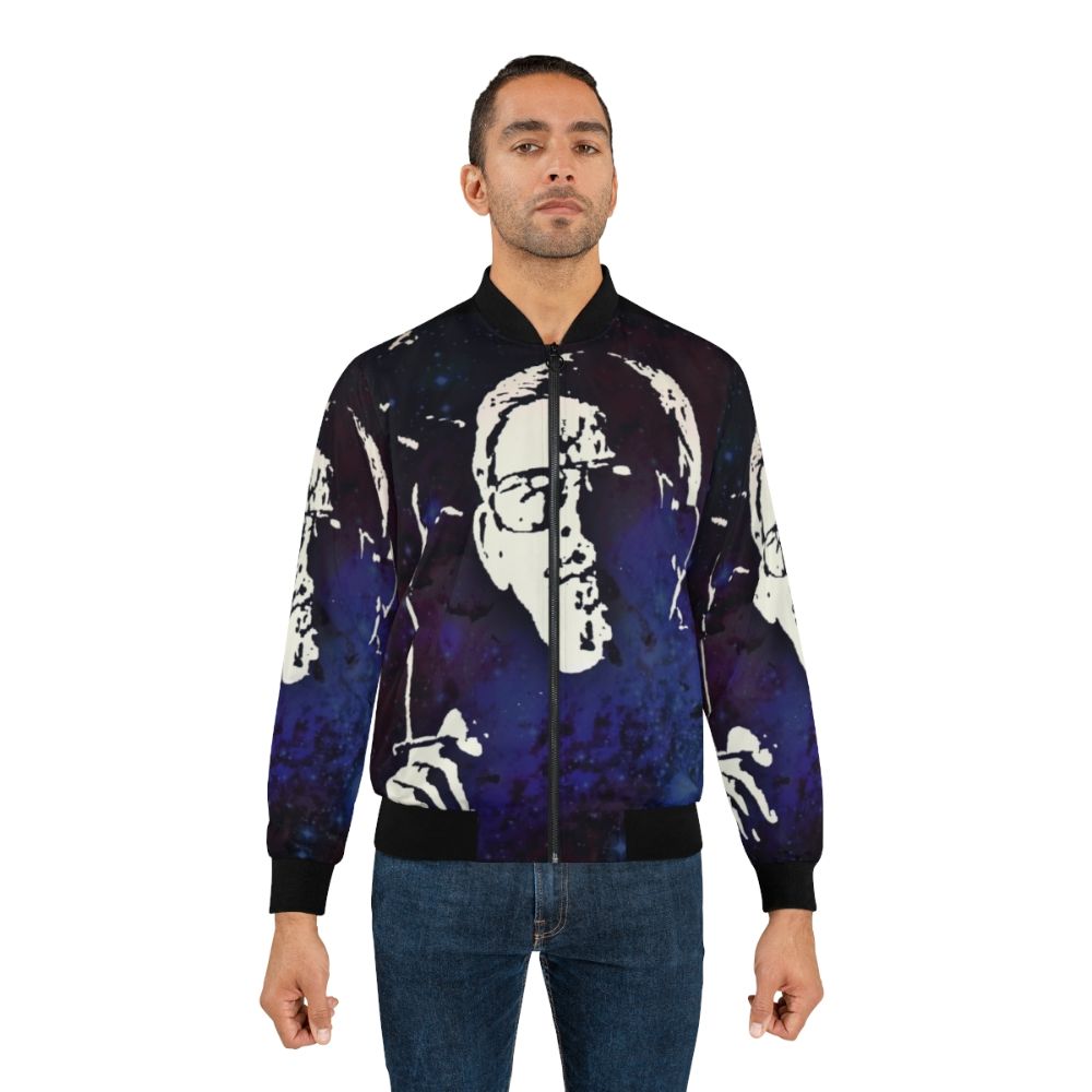 Art Bell inspired bomber jacket with radio and ufo graphics - Lifestyle