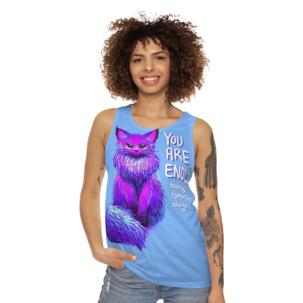 Magical Maine Coon Cat Unisex Tank Top for Mental Health and Self-Love - women