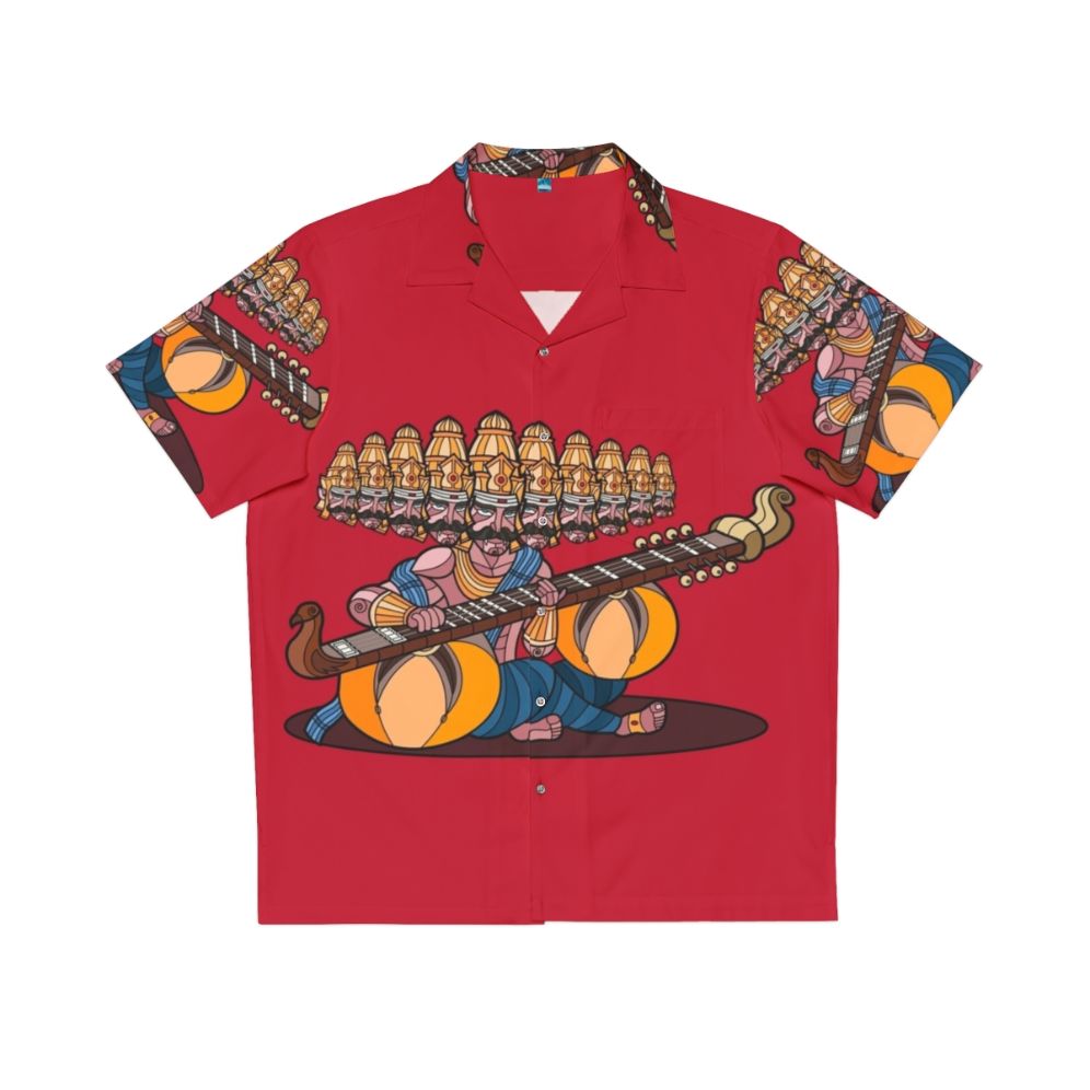 Ravana's Music Hawaiian Shirt with Veena Instrument and Indian Mythology Inspired Design