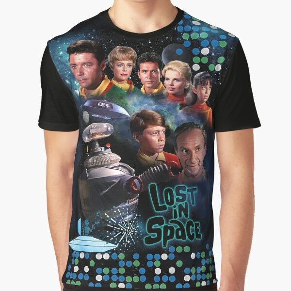 Lost in Space Season 2 Graphic T-Shirt featuring retro sci-fi logo and design