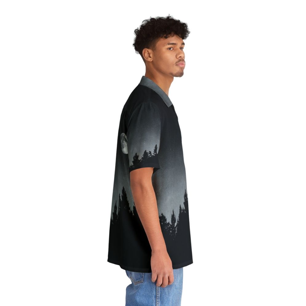 Under Moonlight Hawaiian Shirt featuring a mysterious nocturnal landscape - People Pight