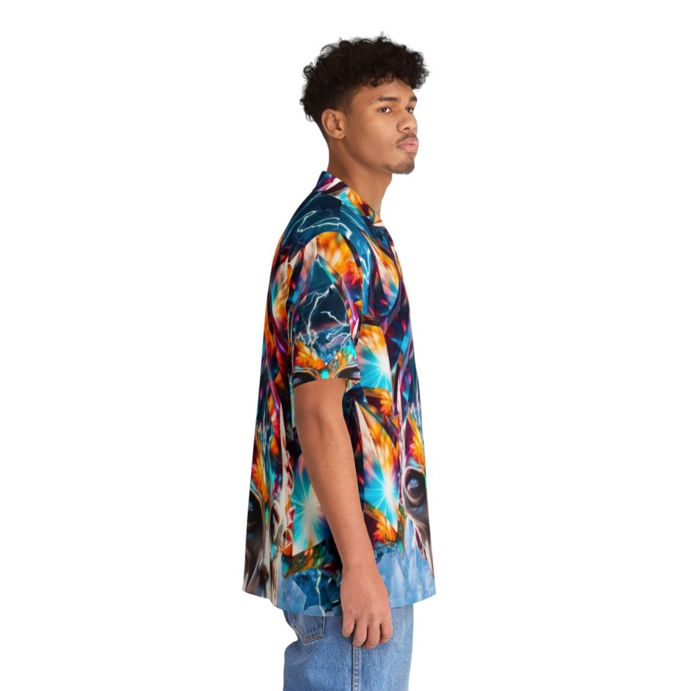 Crystal Time Machine Hawaiian Shirt with Sci-Fi Pattern - People Pight