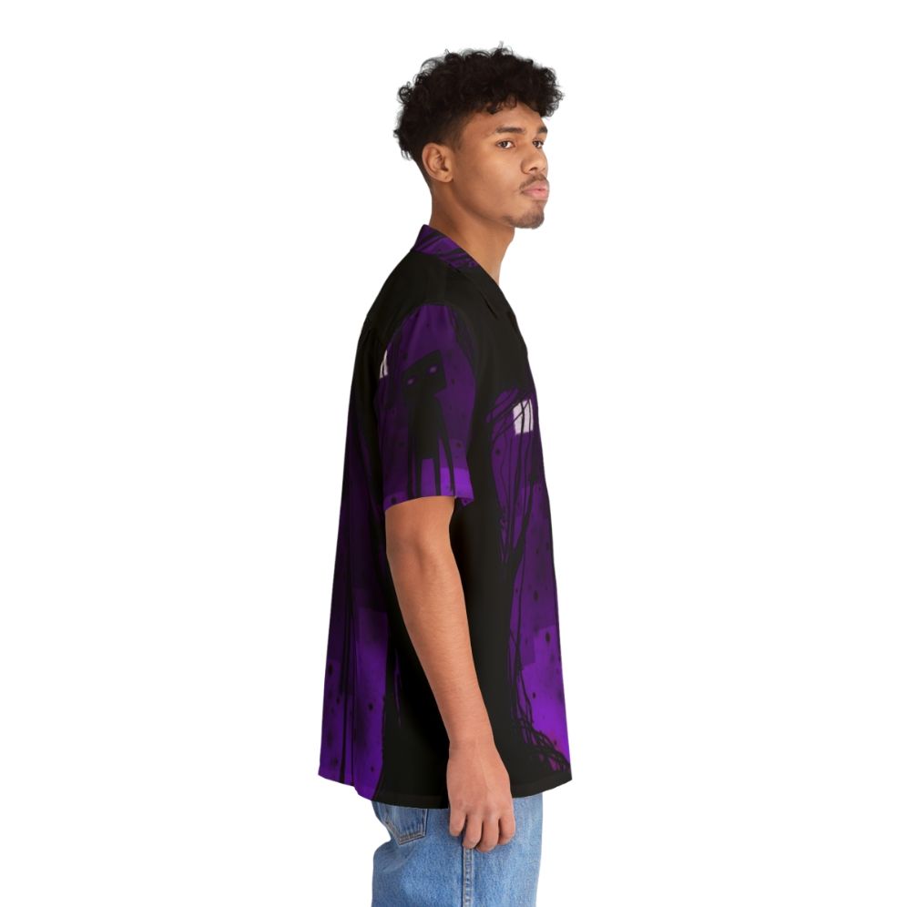 Enderman Hawaiian Shirt featuring a minimalist design for Minecraft fans - People Pight