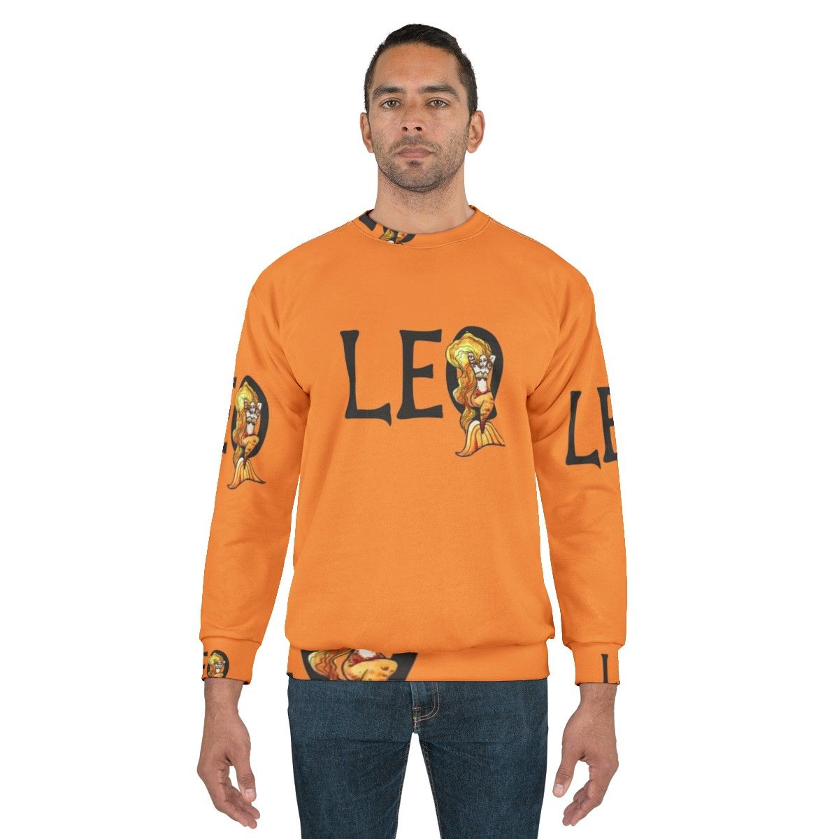 Leo zodiac animal print sweatshirt - men