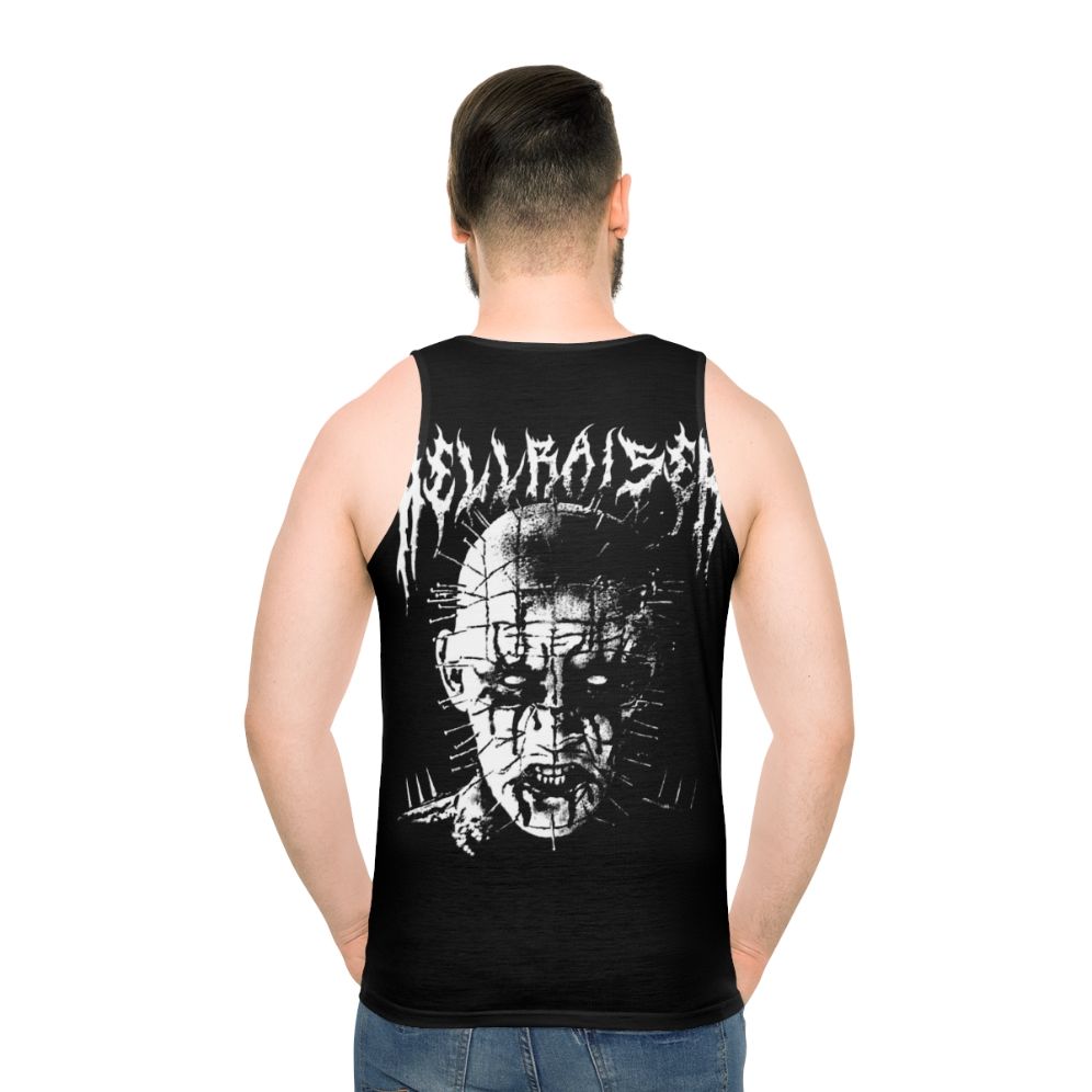 Black Metal Pinhead Cenobite Horror Unisex Tank Top - men back