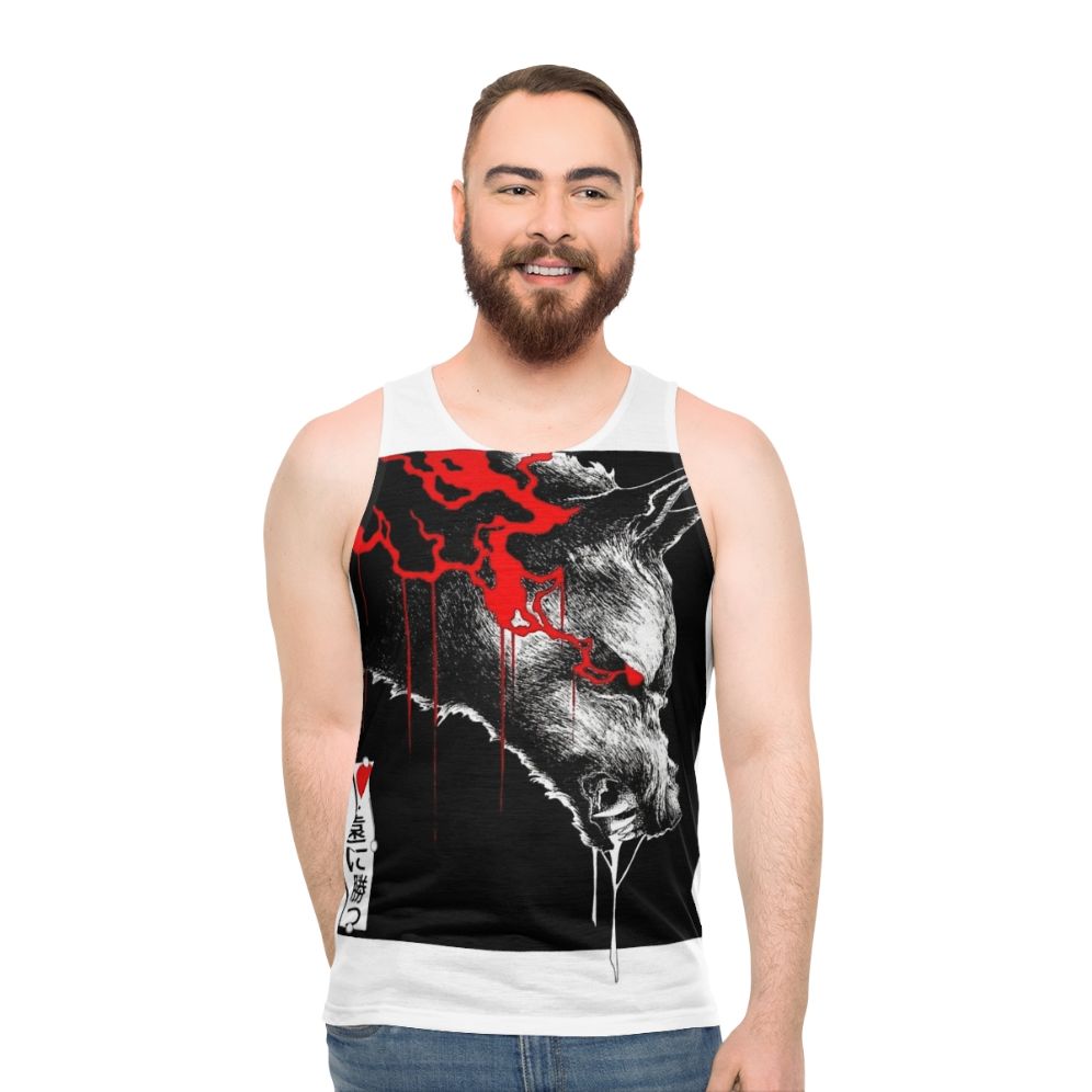 Vaporwave Wolf Unisex Tank Top - men