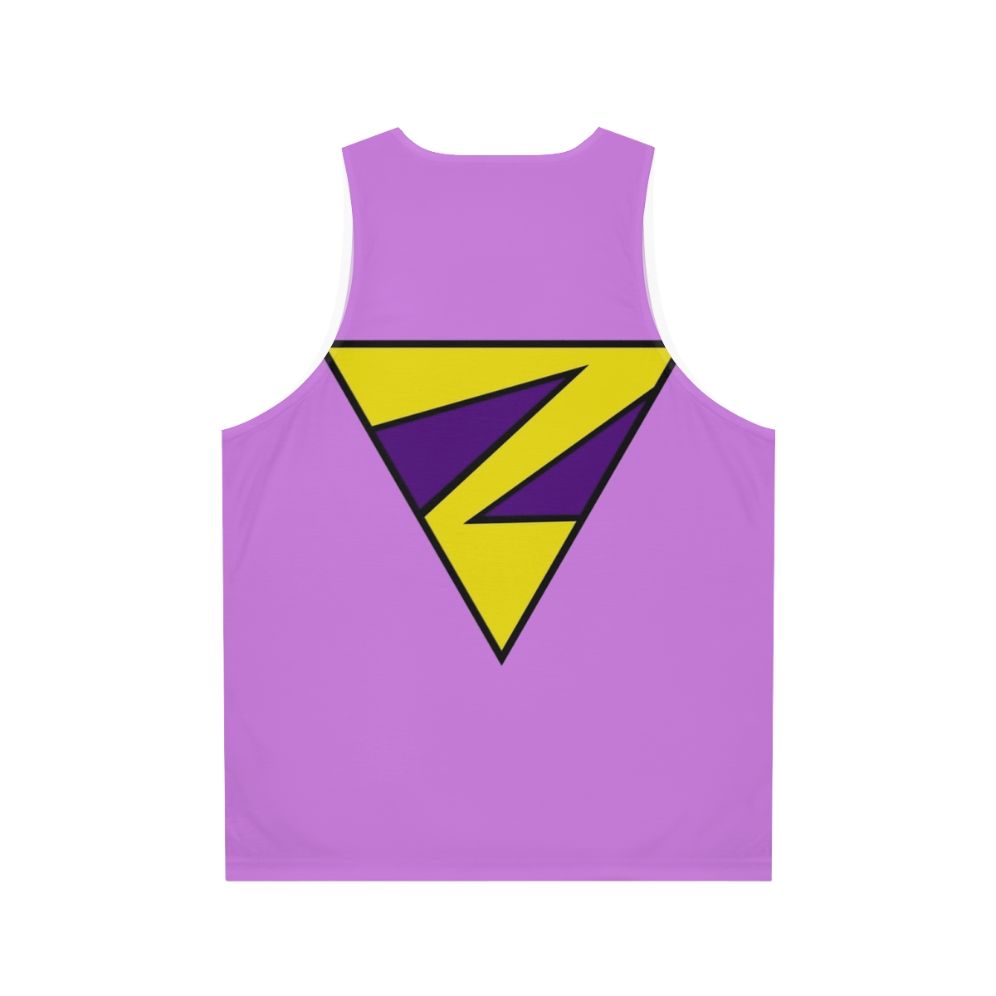 Unisex twin superhero comic book tank top - Back