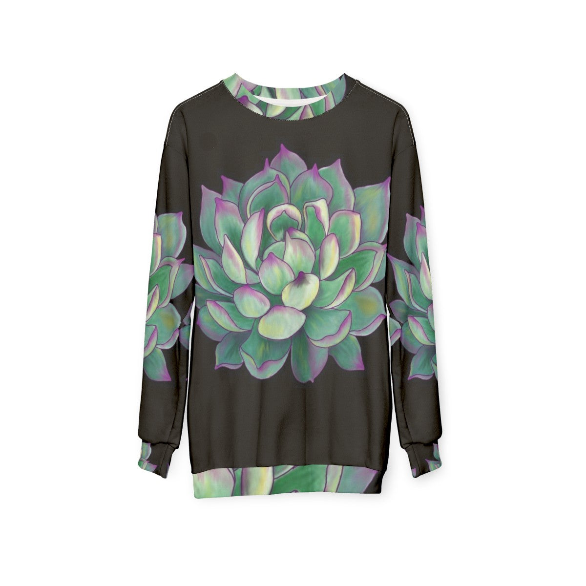 Botanical Succulent Plant Sweatshirt - hanging