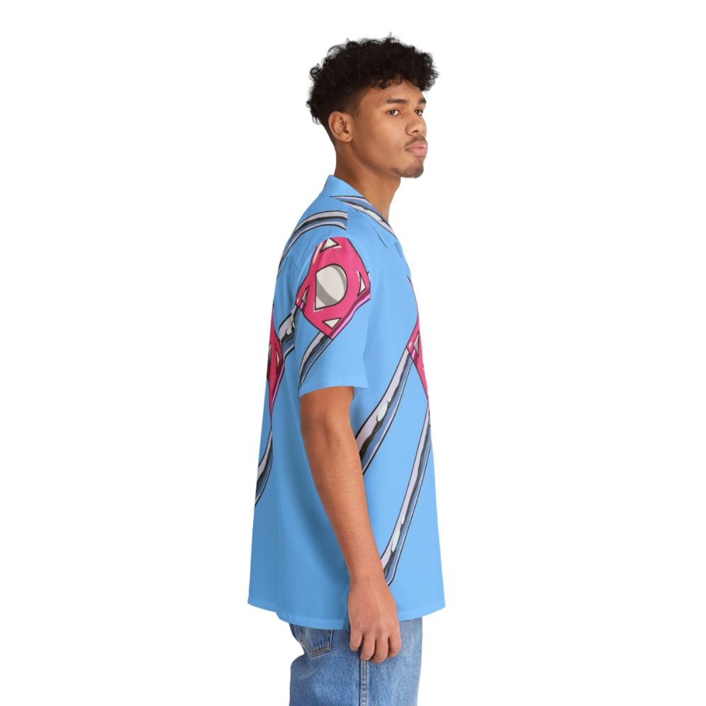 Diaperman Hawaiian Shirt featuring the iconic superhero logo - People Pight