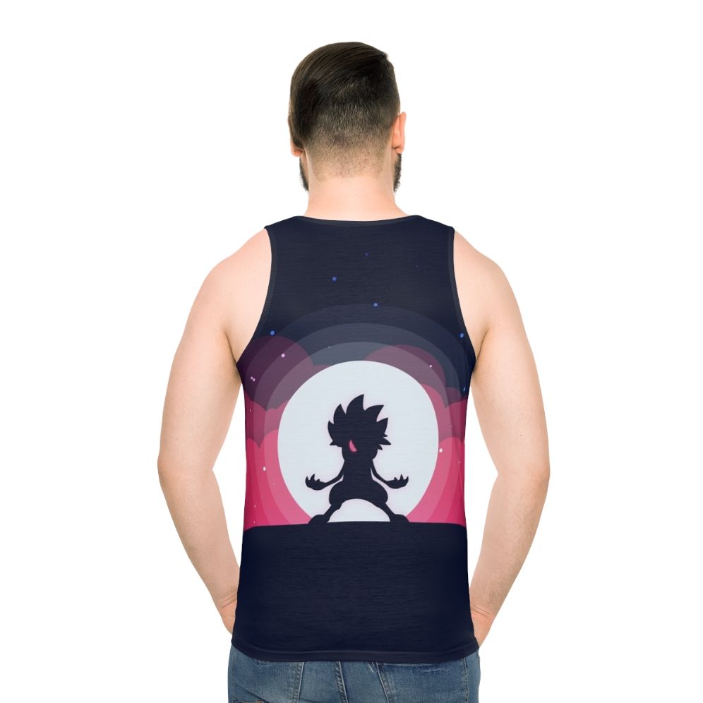 Lycanroc Flat Color Pokemon Tank Top - men back