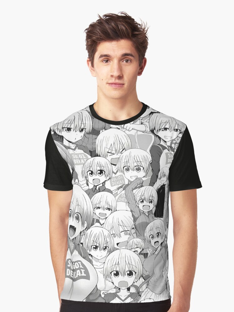 Uzaki-chan anime character collage graphic design t-shirt - Men