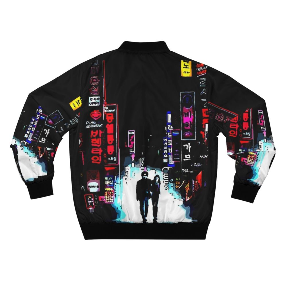 Retro bomber jacket with 'Oldboy' movie-inspired design - Back